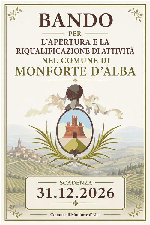 Bando per l'apertura e la riqualificazione di attività