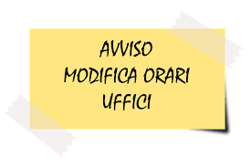 Variazione orario uffici per martedì 14 luglio